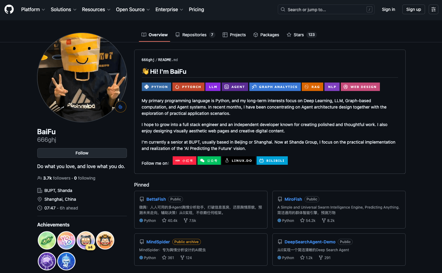BaiFu GitHub profile